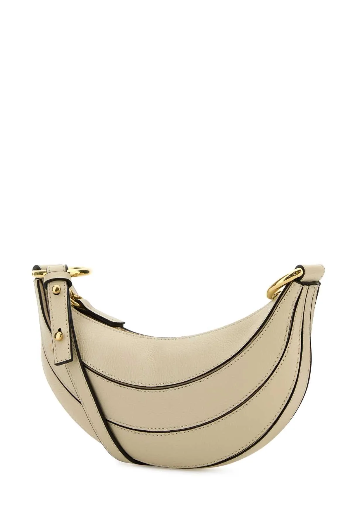 CHLOE Mini Ivory Leather Banana Crossbody Handbag