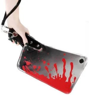 Chrome Bloody Cleaver Clutch Purse Kreepsville Horror Refelective Handbag