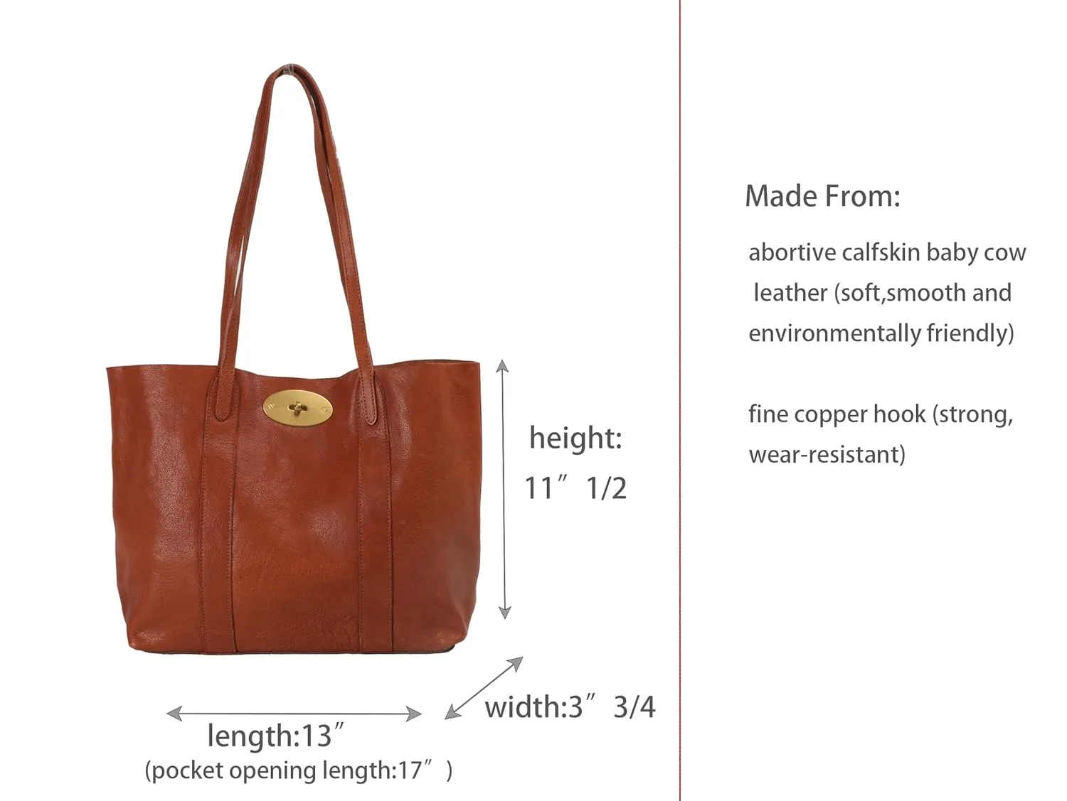 Classic Leather Tote Bag with Gold-Tone Hardware, Large Capacity Shopping Handbag, Black and Brown (Gray)