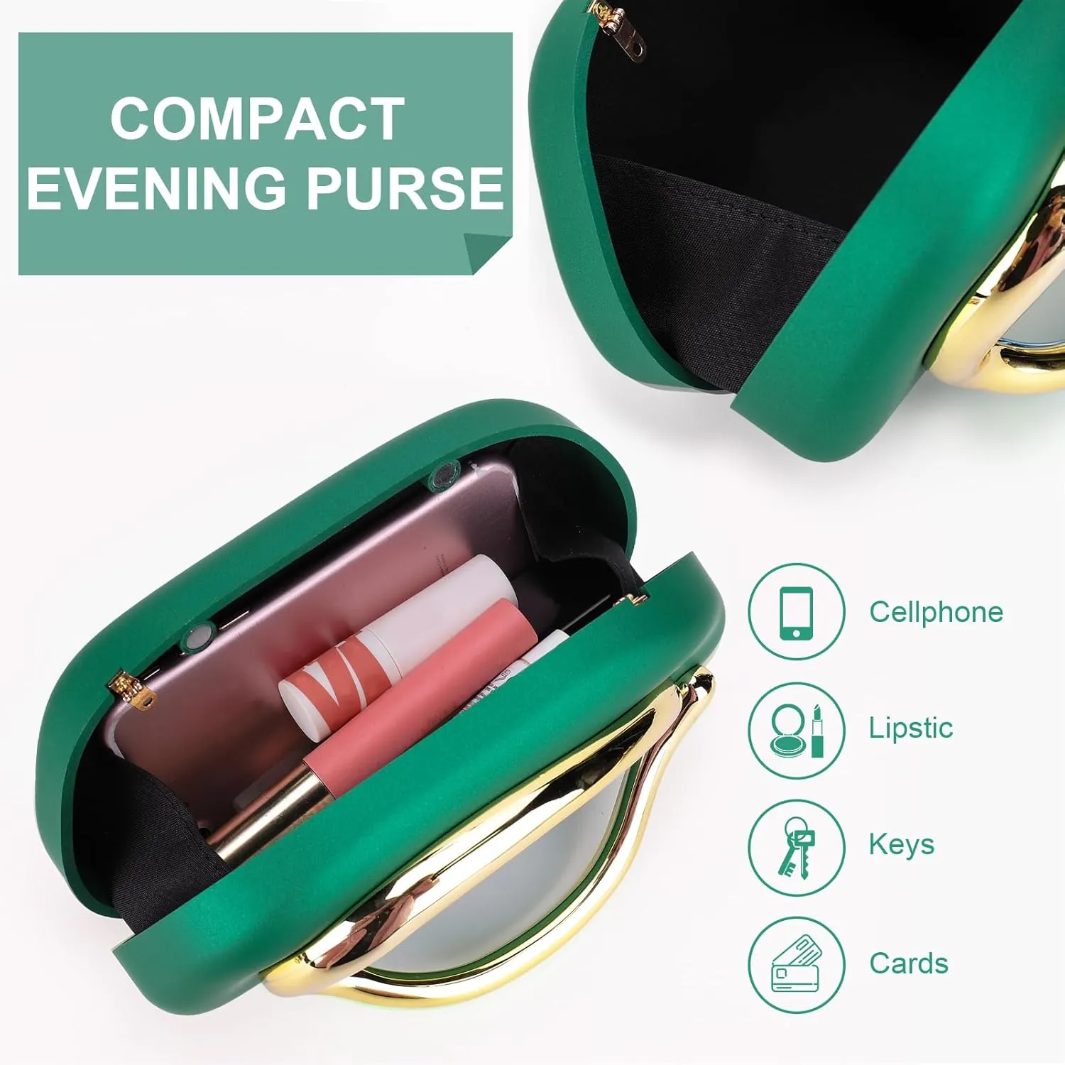 Clutch Purse for Women Gold Metal Closure Burgundy Red Clutch Evening Bag Chain Crossbody Purse