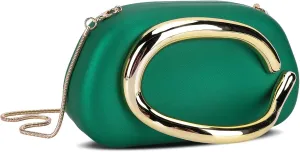 Clutch Purse for Women Gold Metal Closure Burgundy Red Clutch Evening Bag Chain Crossbody Purse