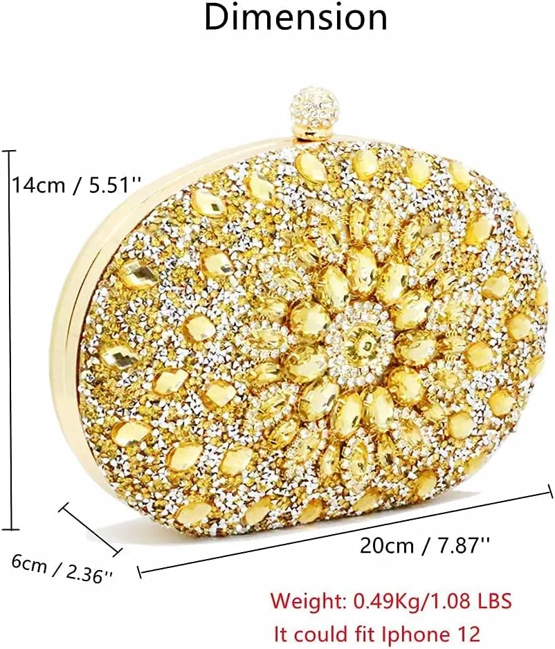 Clutch Purses for Women Evening Bag Nude Purse Luxury Handbag Bride Wallet Glitter Multicolor Rhinestone Bags