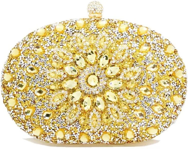 Clutch Purses for Women Evening Bag Nude Purse Luxury Handbag Bride Wallet Glitter Multicolor Rhinestone Bags