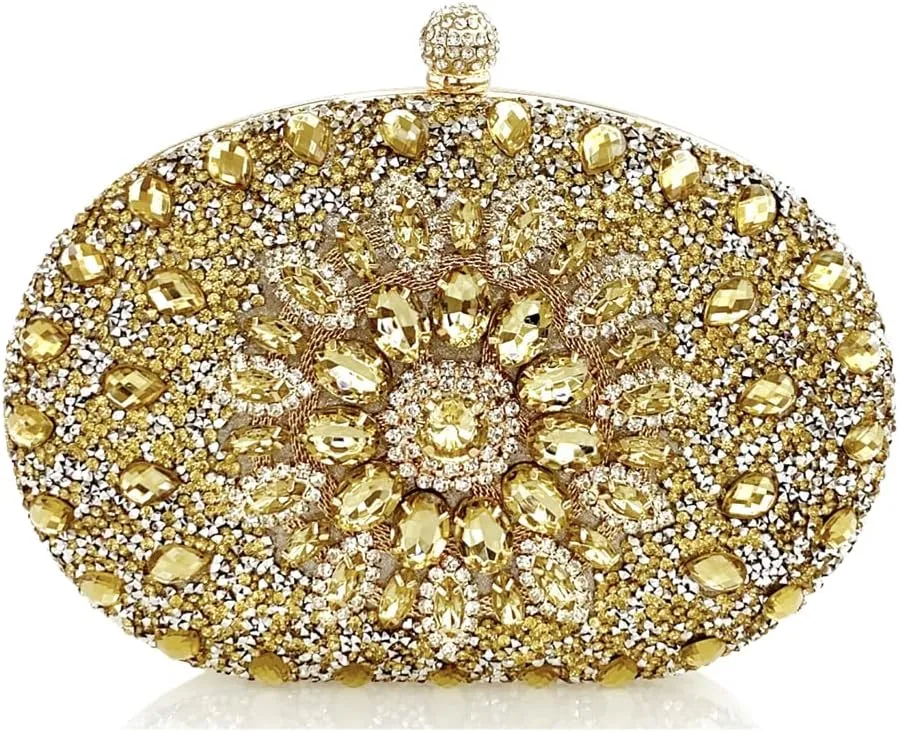 Clutch Purses for Women Evening Bag Nude Purse Luxury Handbag Bride Wallet Glitter Multicolor Rhinestone Bags