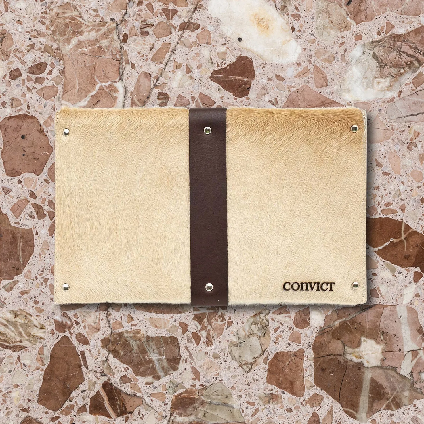 Convict Mary Clutch, Beige Cowhide