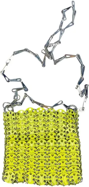 Cool Women Metallic Sequin Shoulder Bag Sparkly Evening Clutch Acrylic Handbag Hardware Chain for Prom Cocktail Party