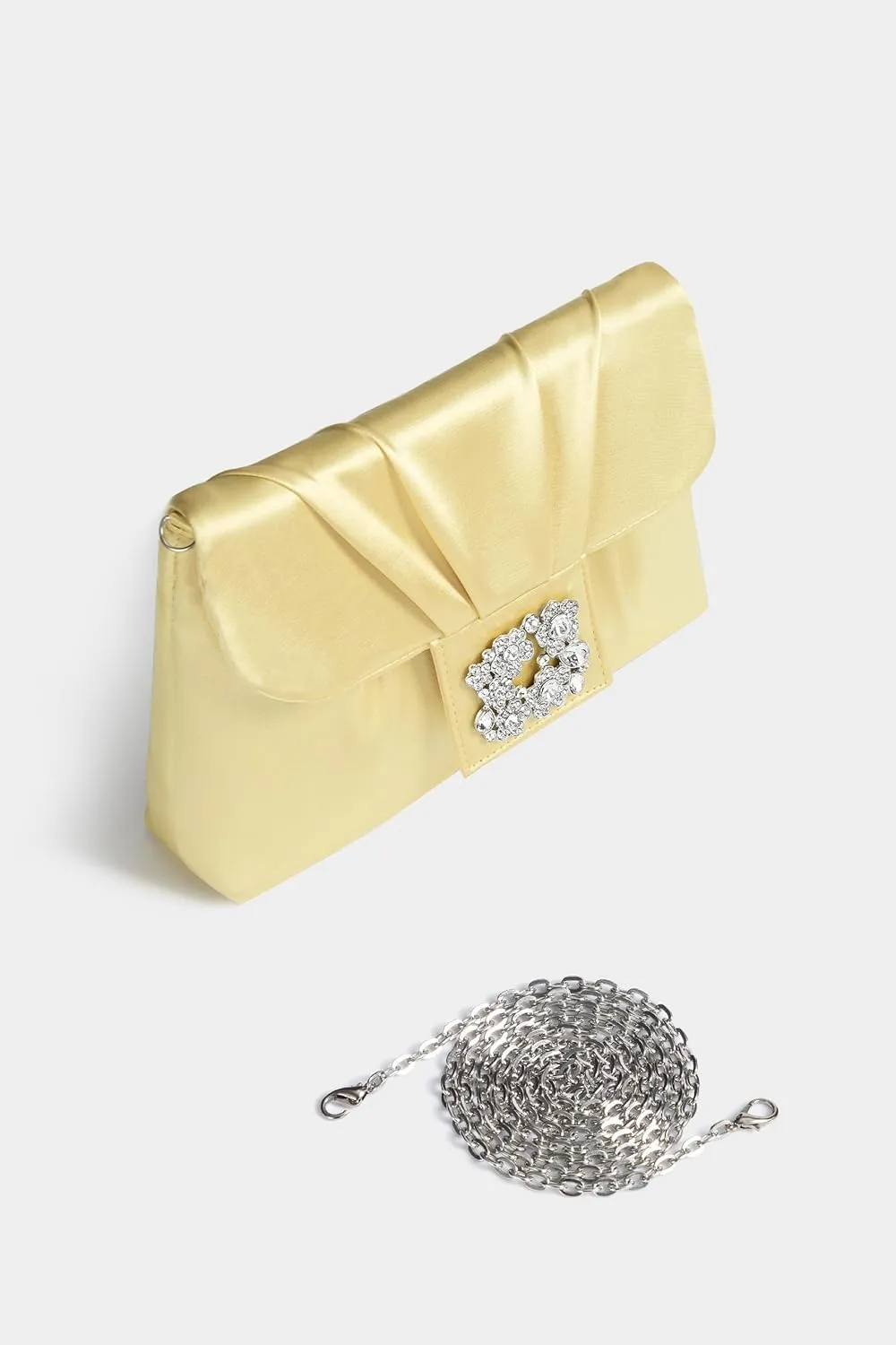 Coucoland Clutch Purses for Women - Satin Evening Bag Pleated Crossbody Bags Rhinestone Embellished Handbag for Wedding Party