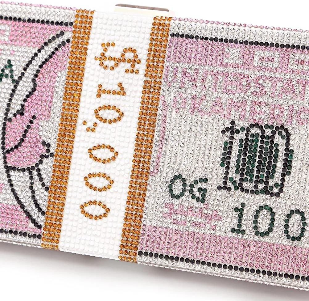 Covelin Dollar Clutch Purse for Women from, Rhinestone Evening Handbag Money Bag