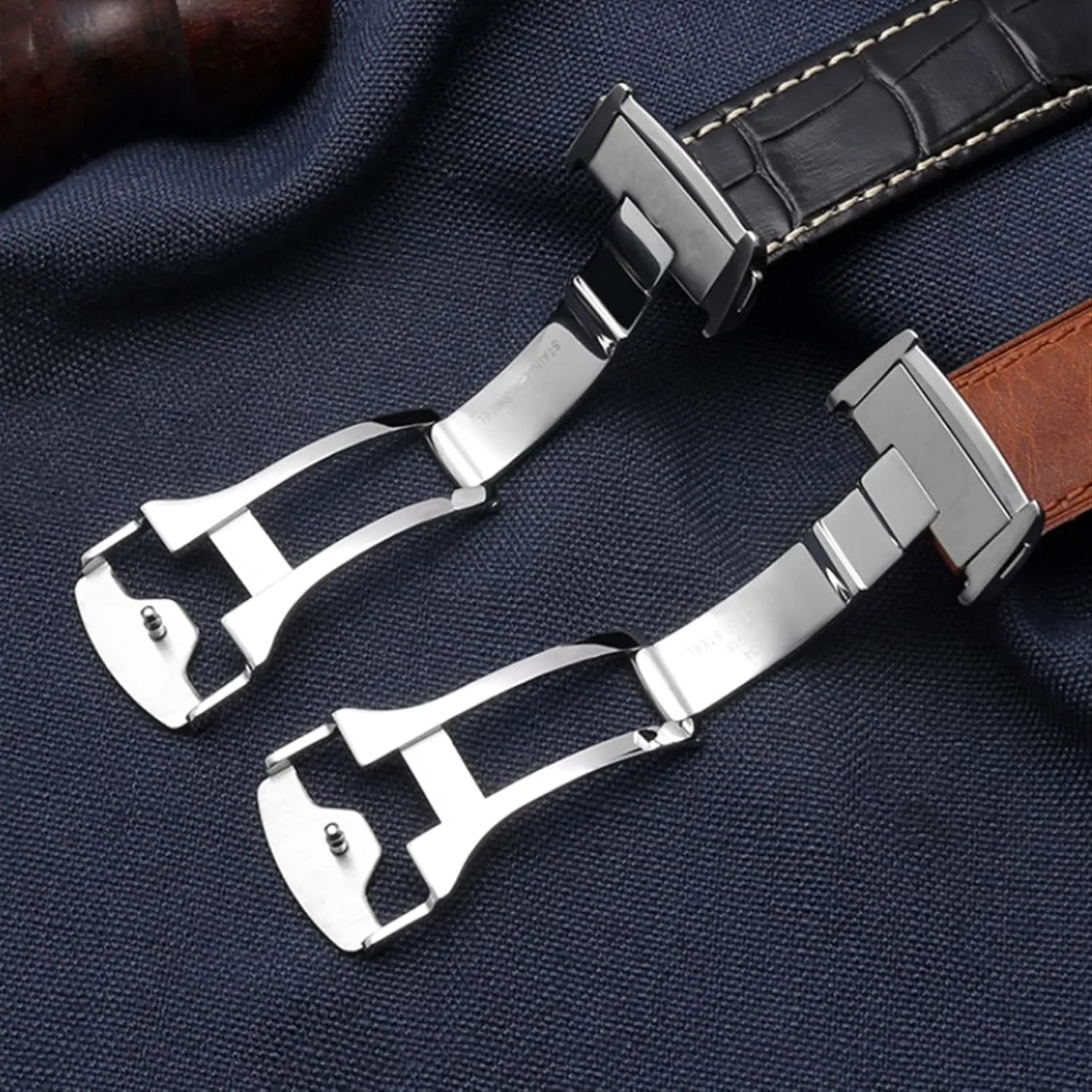 Cowhide Leather Watchband 20mm 22mm Strap Folding Buckle For Hamilton Khaki Aviation Classic Series Men Bracelet