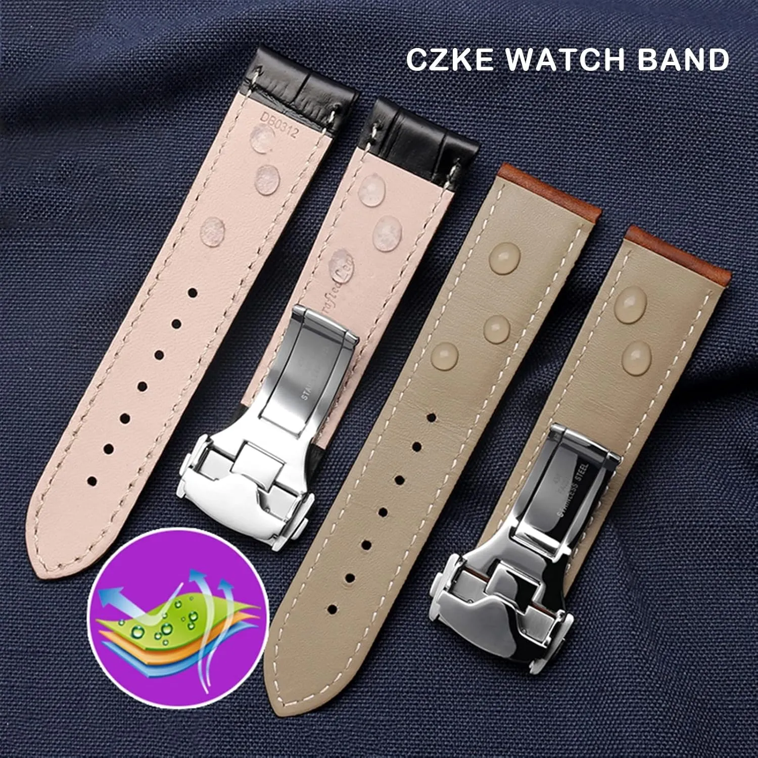 Cowhide Leather Watchband 20mm 22mm Strap Folding Buckle For Hamilton Khaki Aviation Classic Series Men Bracelet
