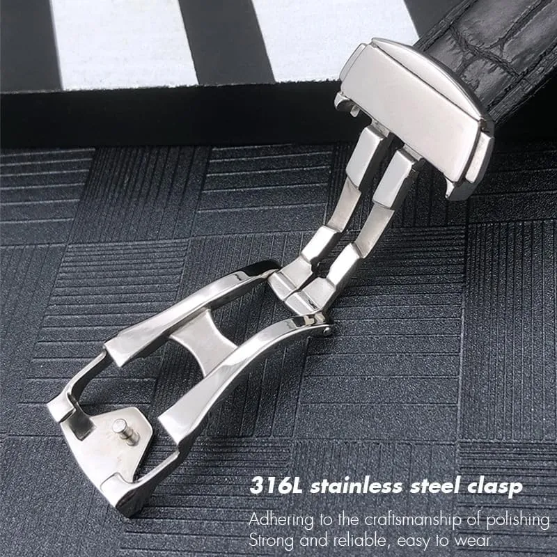 Crocodile Leather Watch Band Fit For Omega De Ville Seamaster Constellation 18mm 19mm 20mm 21mm 22mm Real Alligator Skin Strap