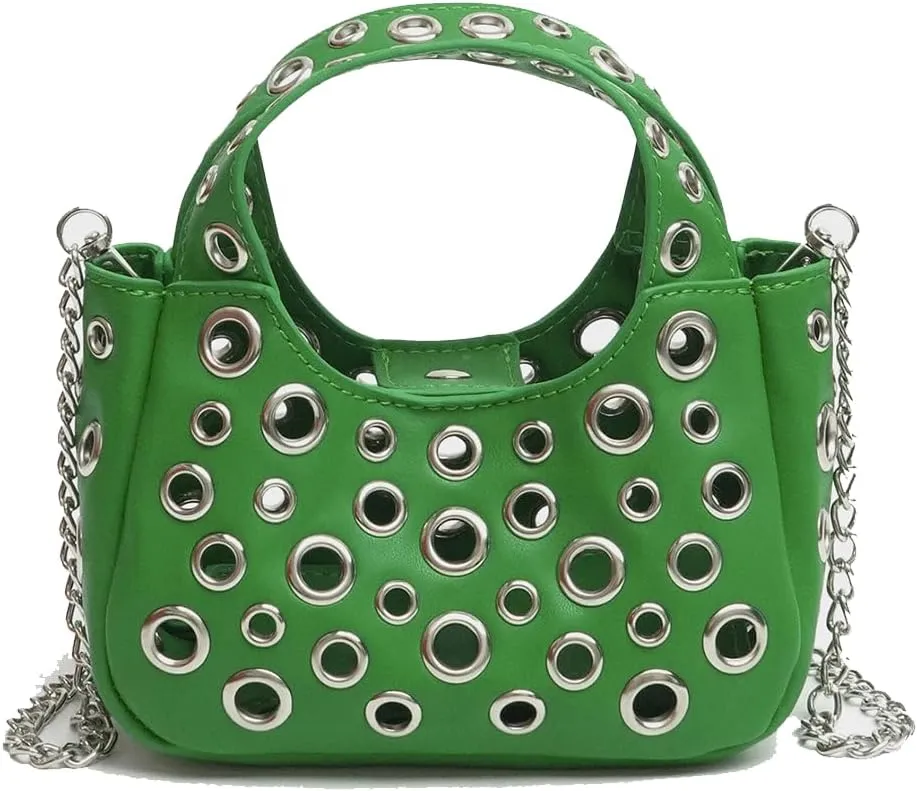 Cute Purse Studded Punk Purses Going Out Y2K Leather Shoulder Bag Everyday Vintage Handbag Aesthetic Purses