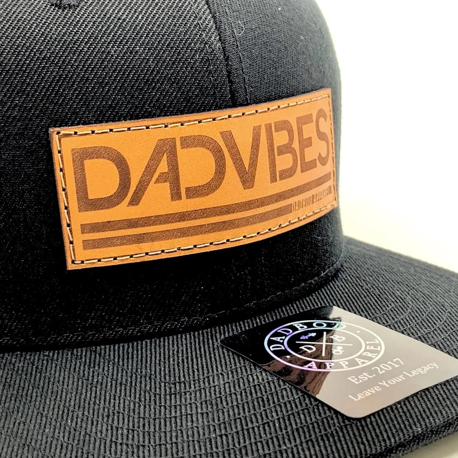 DadVibes Dad Hat - Snapback Baseball Cap Mens Leather Patch