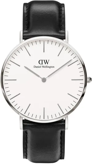 Daniel Wellington Classic Men’s Watch - 36mm - 40mm Case, Japanese Quartz Movement, Leather Strap, Water Resistant, Analog Watch for Men - Sheffield