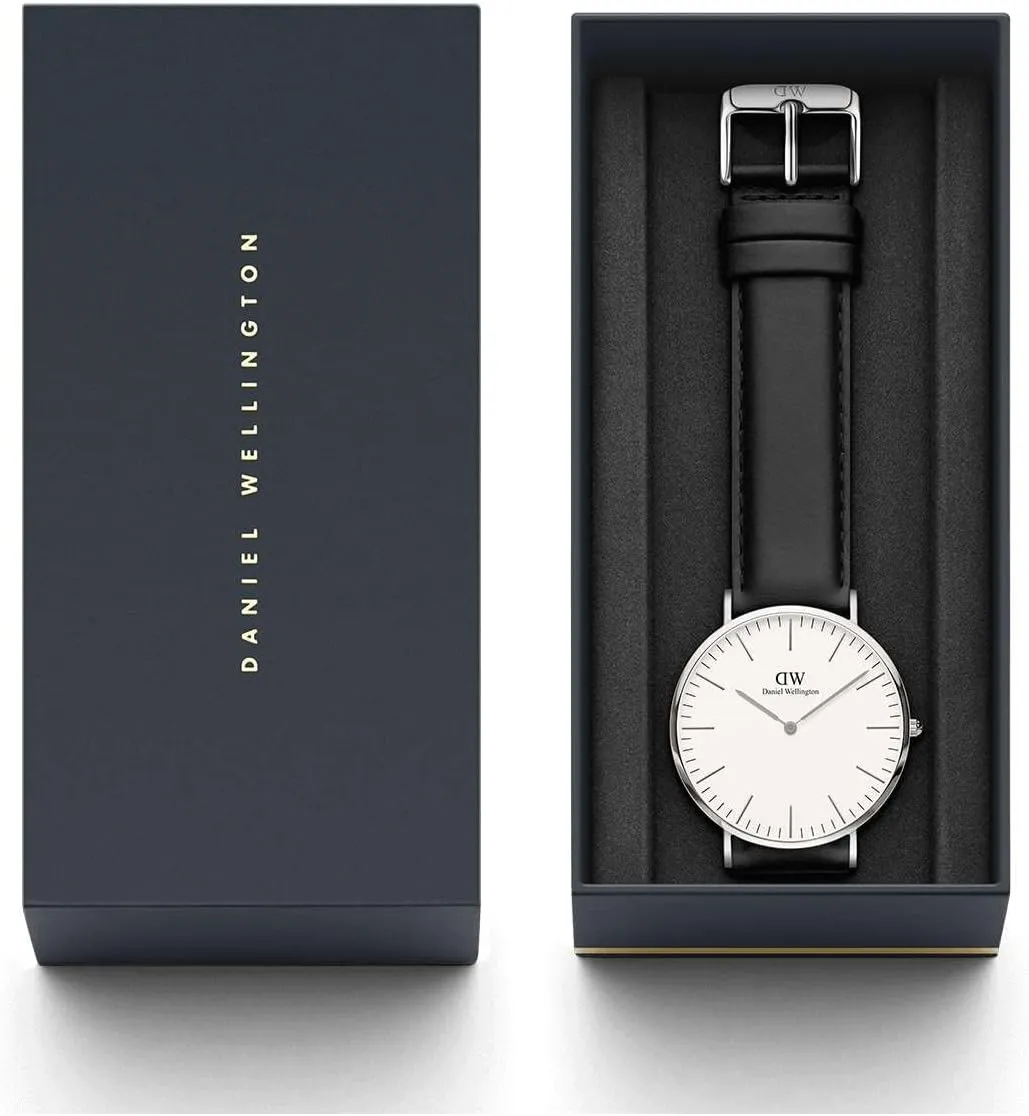 Daniel Wellington Classic Men’s Watch - 36mm - 40mm Case, Japanese Quartz Movement, Leather Strap, Water Resistant, Analog Watch for Men - Sheffield