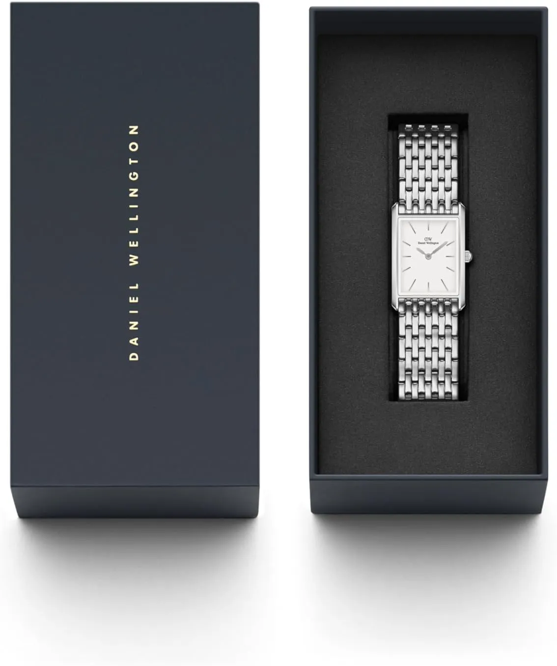 Daniel Wellington Unisex Bound Watch - Square Case, Japanese Quartz Movement, Leather or Stainless Steel Strap, Vintage Watch for Women and Men