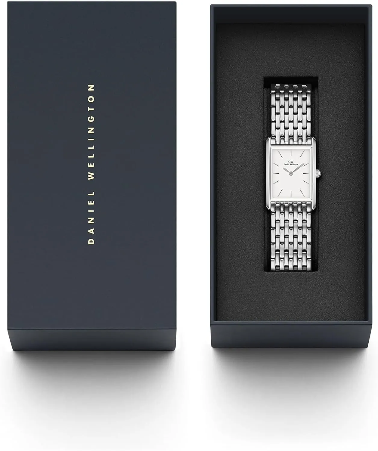 Daniel Wellington Unisex Bound Watch - Square Case, Japanese Quartz Movement, Leather or Stainless Steel Strap, Vintage Watch for Women and Men