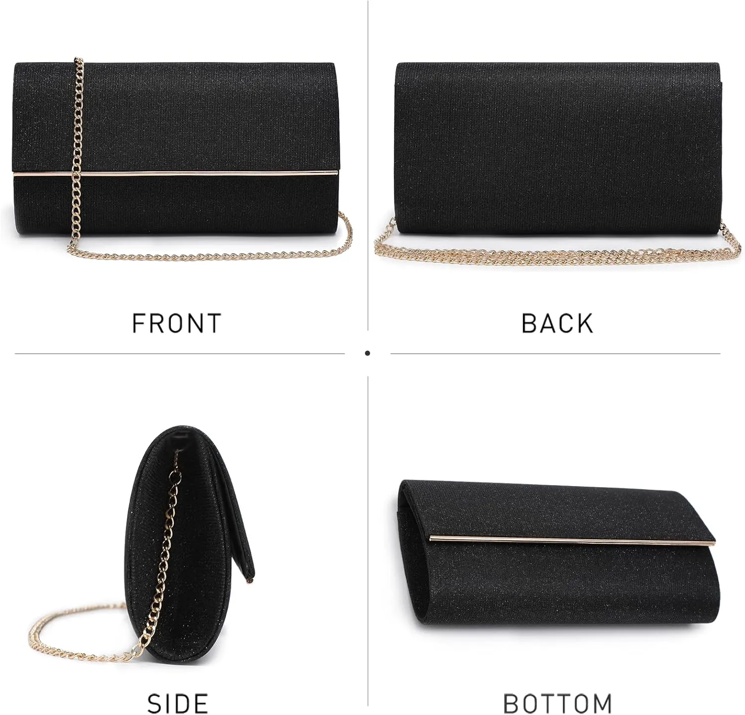 Dasein Women's Evening Bag Glitter Clutch Wedding Bridal Purse Sparkle Cocktail Party Prom Handbag