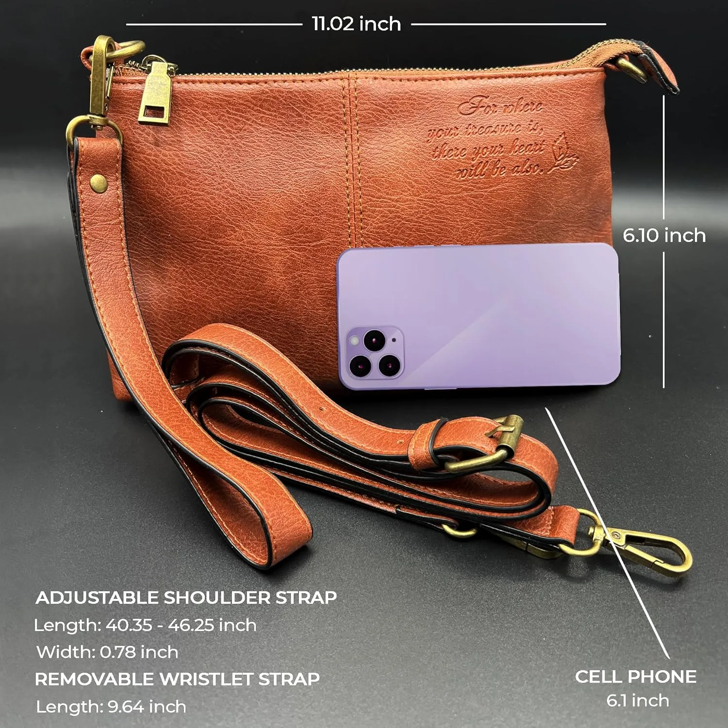 DEHITE Wristlet Wallets & Clutches For Women Card Holder - Zip Around Leather Wallet - Faux Leather Purse For Ladies