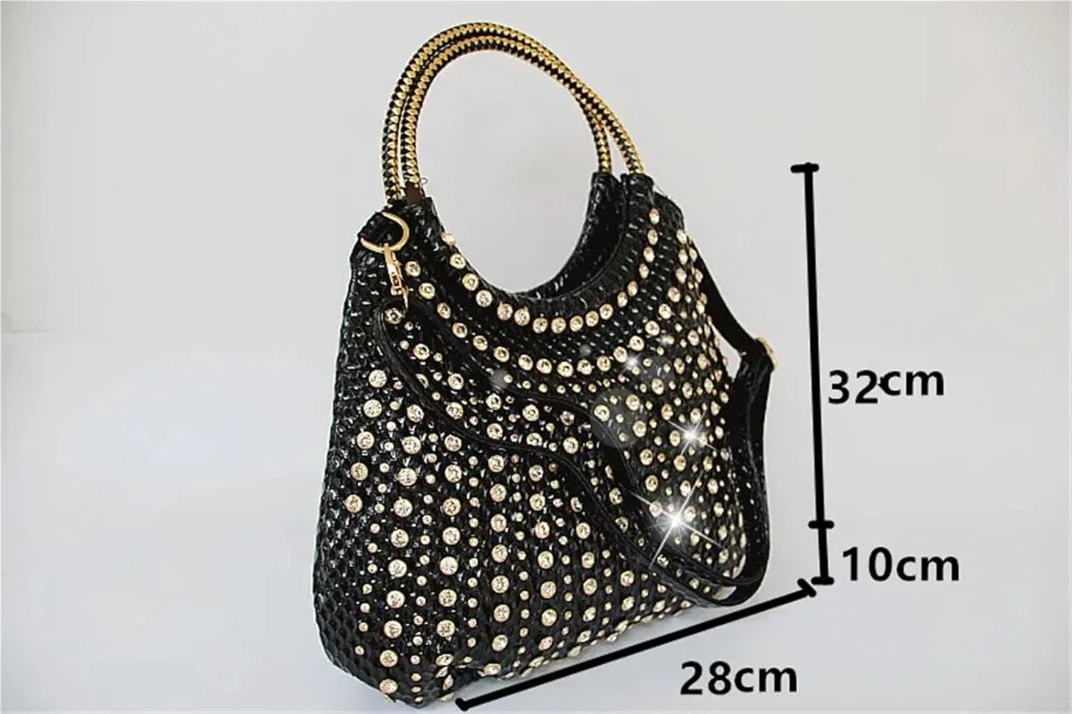 Diamonds Women Handbags Genuine Leather Shoulder Bag Female White Rhinestone Messenger Crossbody Tote Bags For Walks