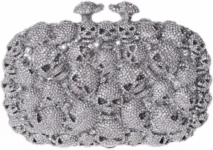 DJBM Glitter Skulls Rhinestone Purse Women's Clutch Handbags Crystal Evening Bags Diamond Evening Clutches for Party Prom