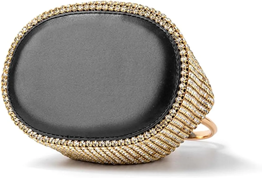 DJBM Women Full Diamonds Bucket Handbag Rhinestone Clutch Purse Evening Clutch for Women Party Prom Cocktail Wedding