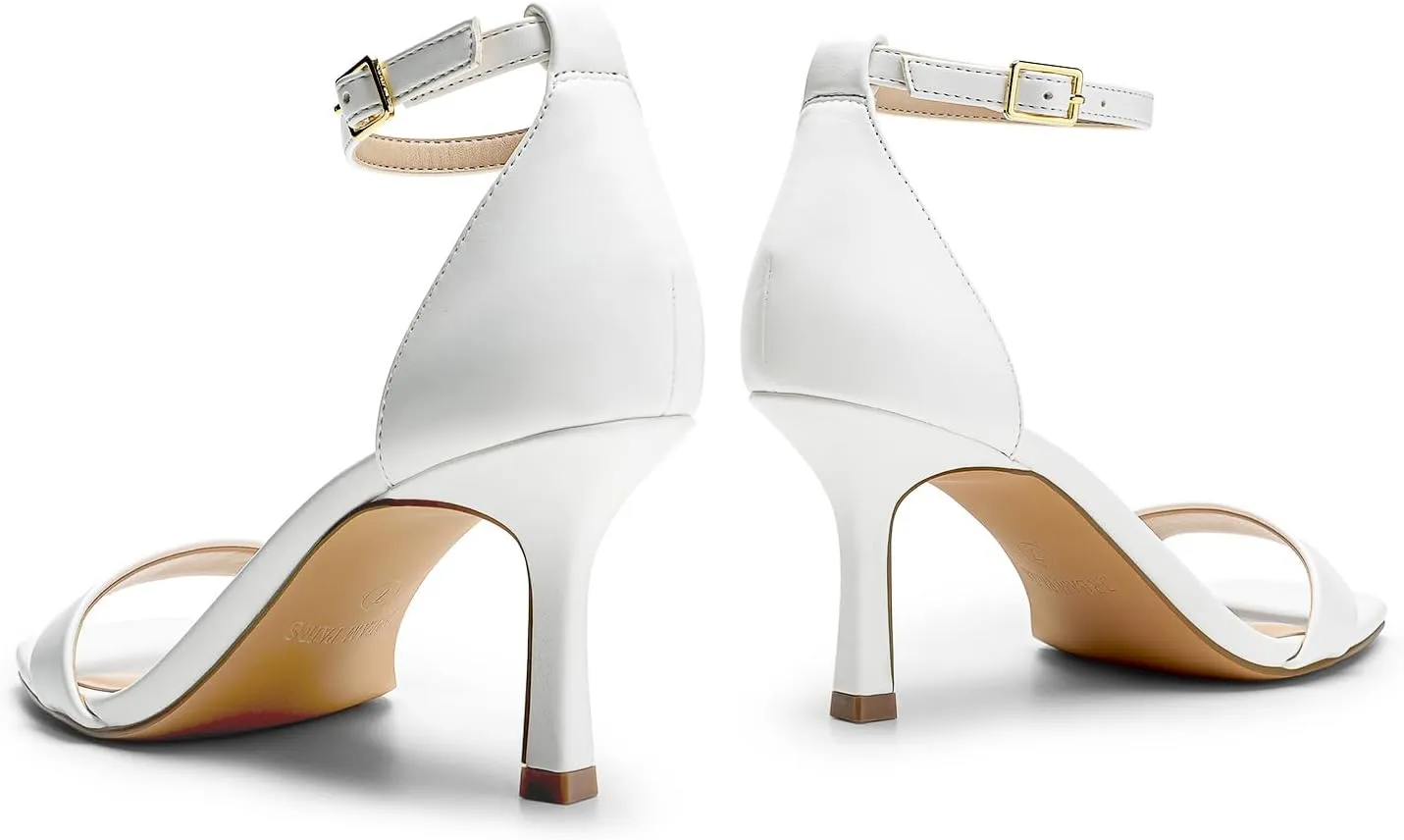 DREAM PAIRS Women's High Stilettos Open Square Toe Ankle Strap Heels Sexy Fashion Comfort Dress Shoes Wedding Bridal Pumps Heeled Sandals