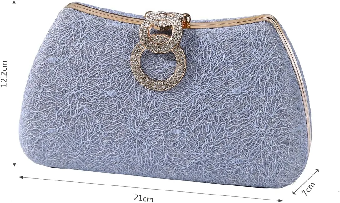 Dreubea Women's Fashion Evening Bag Rhinestone Decrated Clutch Handbag with Chain