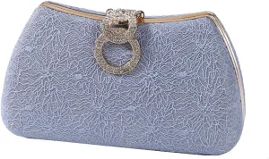 Dreubea Women's Fashion Evening Bag Rhinestone Decrated Clutch Handbag with Chain