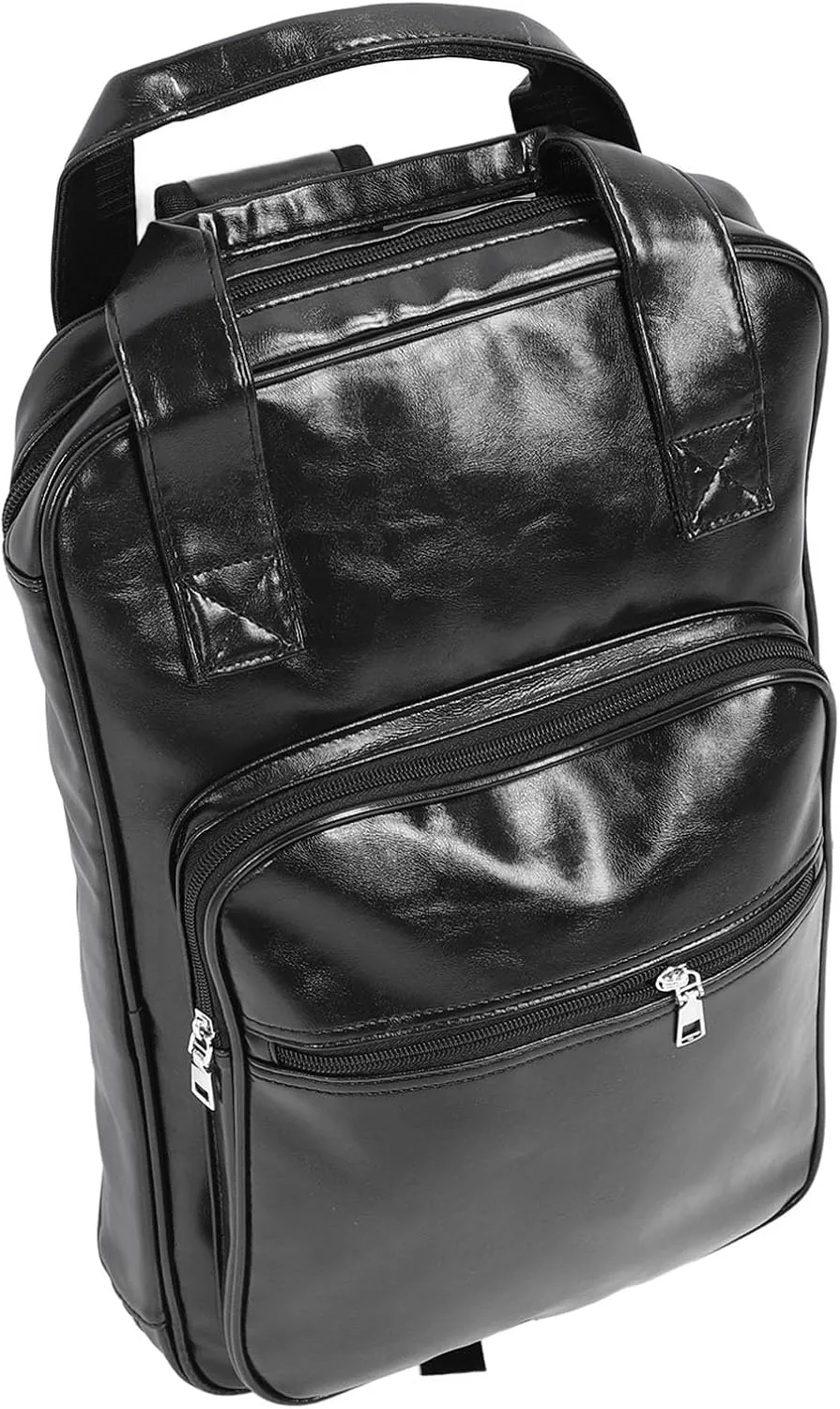 Drumstick Mallet Bag, Minimalist Multifunctional PU Leather Drumstick Bag for Travel (Black)