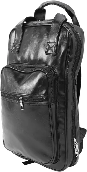 Drumstick Mallet Bag, Minimalist Multifunctional PU Leather Drumstick Bag for Travel (Black)