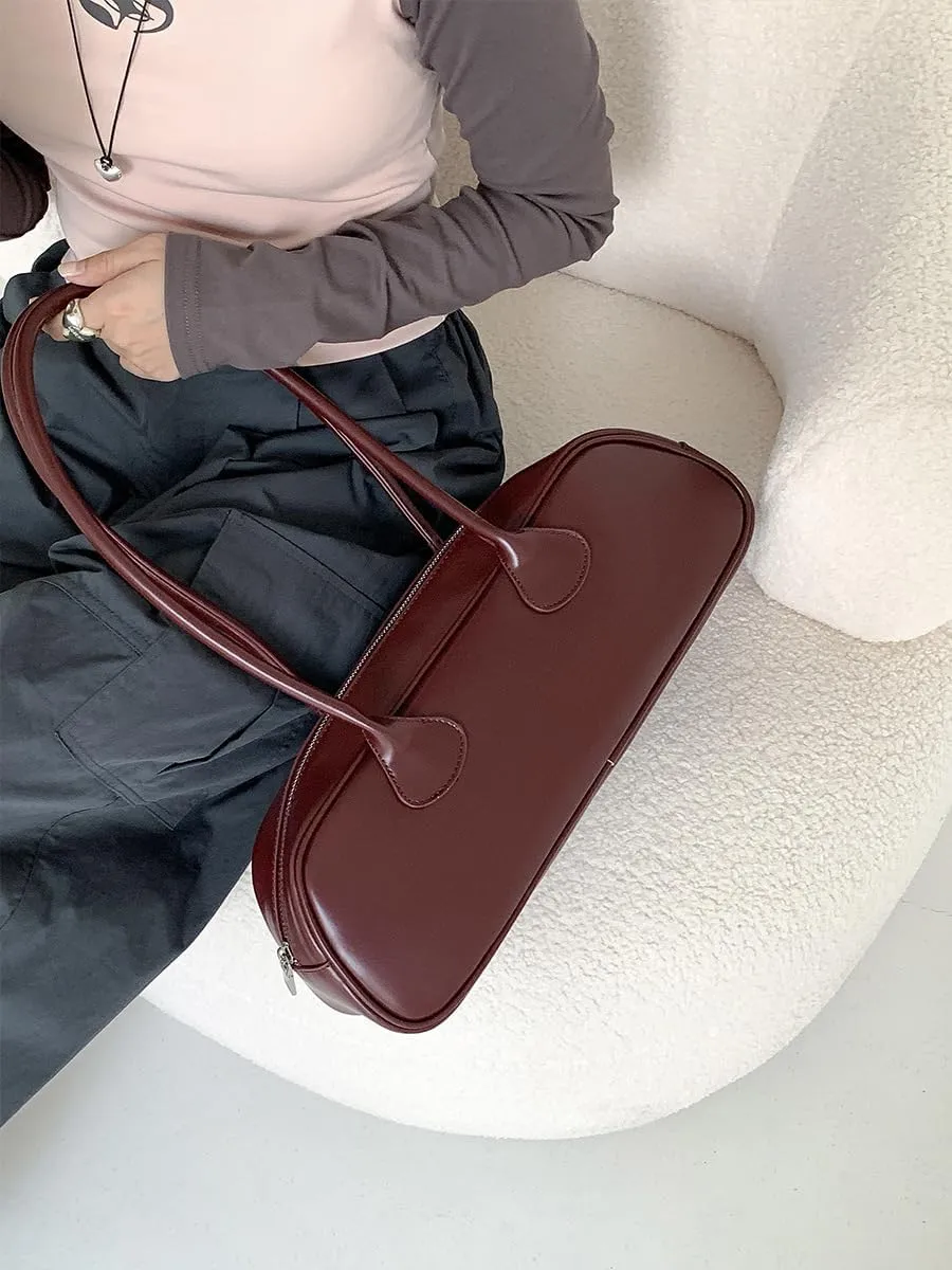 East West Le Teckel Handbag for Women Elegant Genuine Leather Shoulder Purse for Formal Events or Work