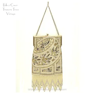 Elegant Art Deco Beaded Purse with Fabulous Fringe
