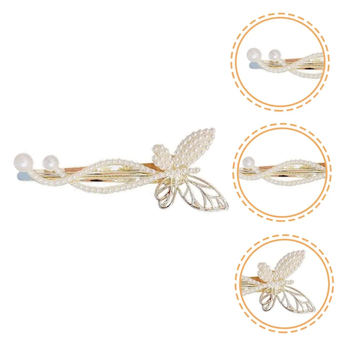 Elegant Camellia Pearl Hair Clips 4pcs Pearls Hair Side Clips for Wedding and Bridal