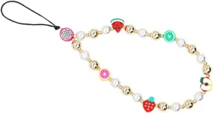 Elegant Phone Hanging Rope Beaded Polymer Clay Lanyard Wrist Camera Strap for Mobiles Bags Present for Friends Lovers