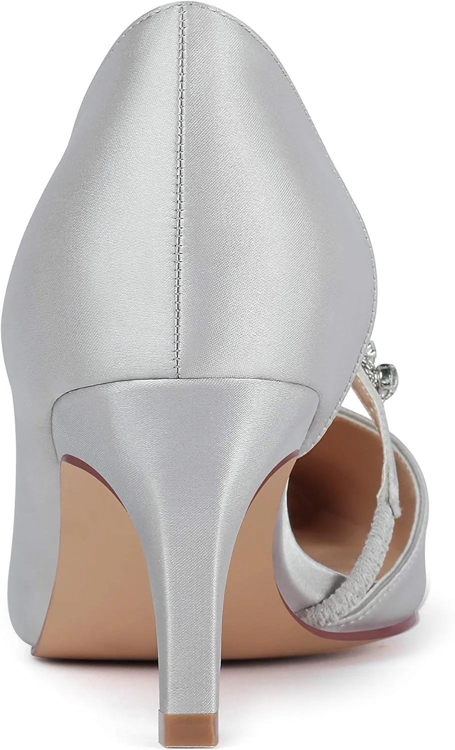 ERIJUNOR Women Mid Kitten Heels Closed Pointy Toe D’Orsay Pumps Wedding Party Shoes