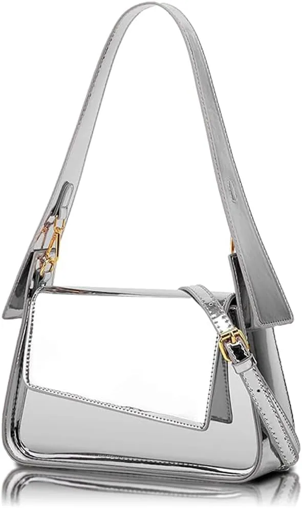 Evening Bag for Women, Hobo Bag Clutch Y2K Shinny Purse Tote Handbag Shoulder Metallic Purse Crossbody