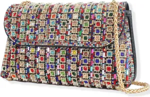 Evening Clutch Purses for Women Shoulder Bags Crossbody Bag with Chain Rhinestone Purse for Prom Party Wedding