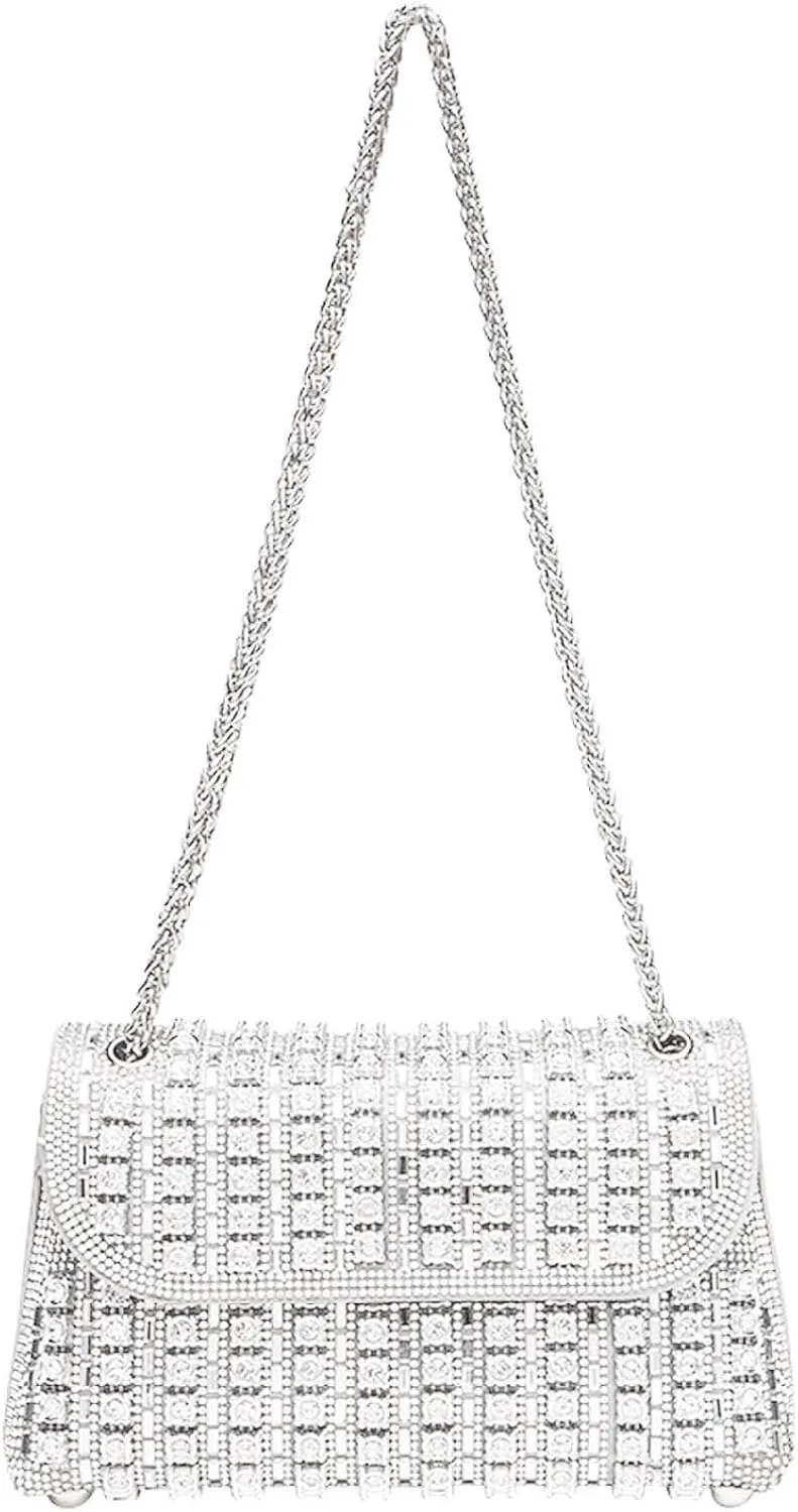 Evening Clutch Purses for Women Shoulder Bags Crossbody Bag with Chain Rhinestone Purse for Prom Party Wedding