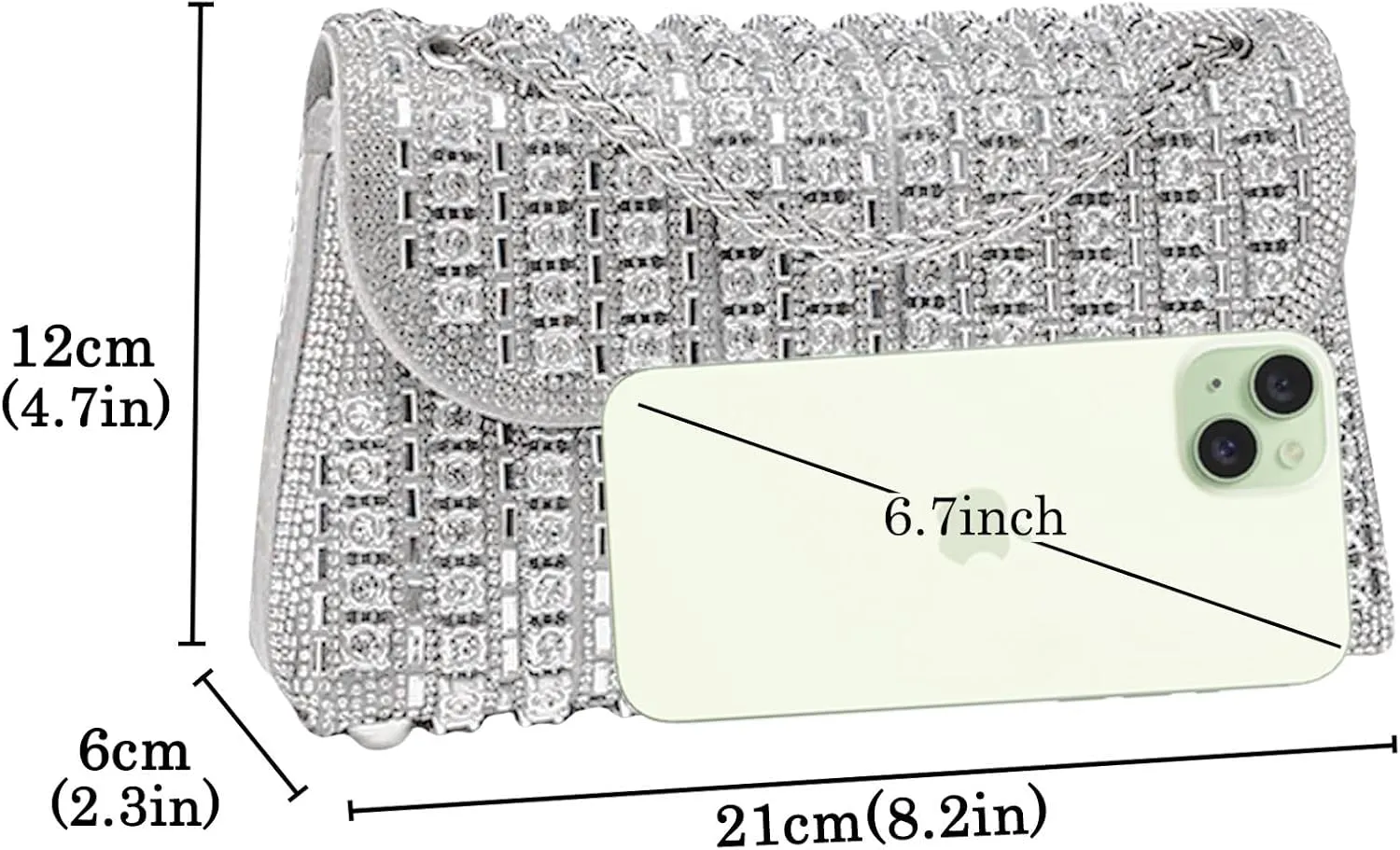 Evening Clutch Purses for Women Shoulder Bags Crossbody Bag with Chain Rhinestone Purse for Prom Party Wedding