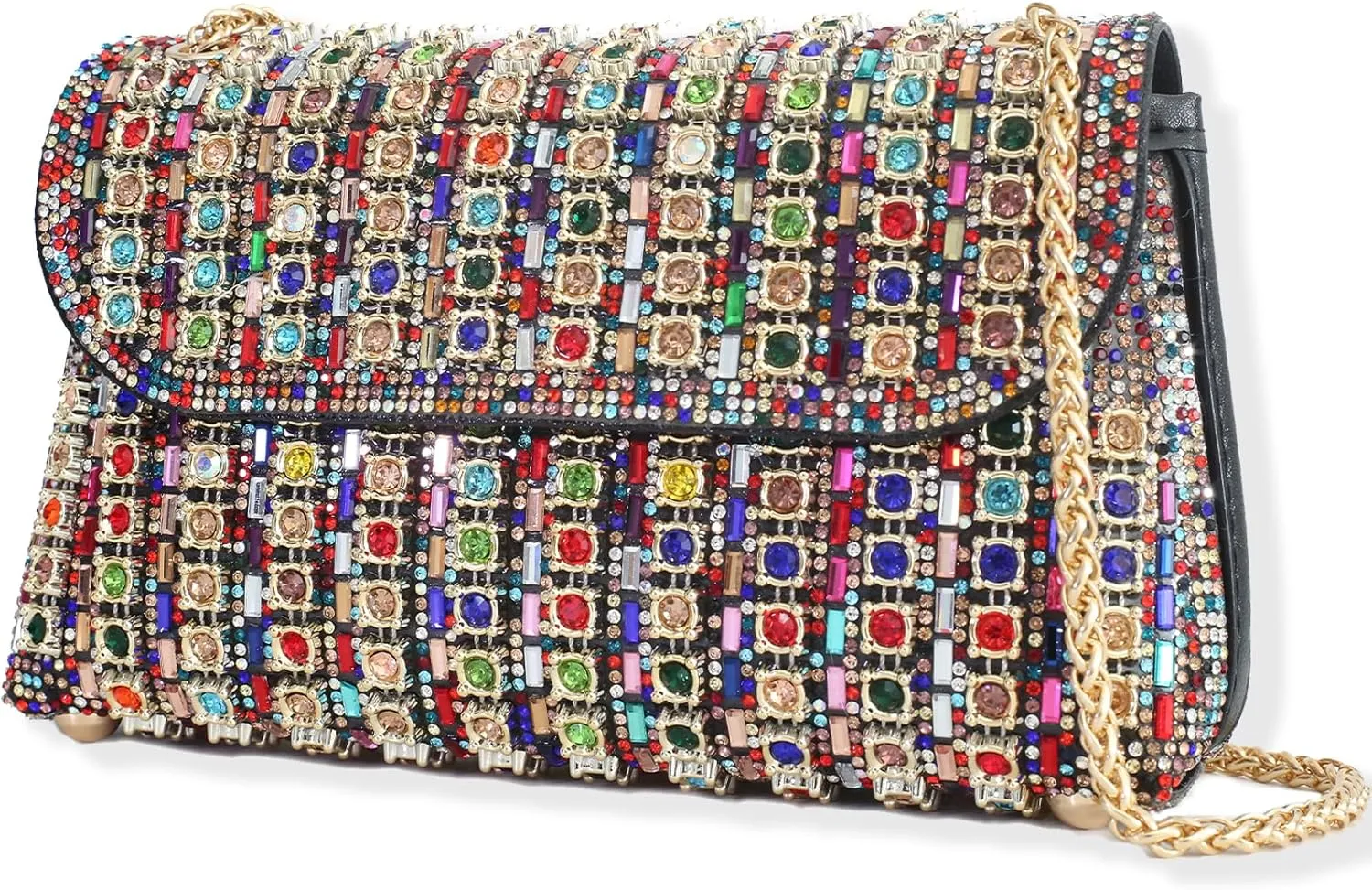 Evening Clutch Purses for Women Shoulder Bags Crossbody Bag with Chain Rhinestone Purse for Prom Party Wedding