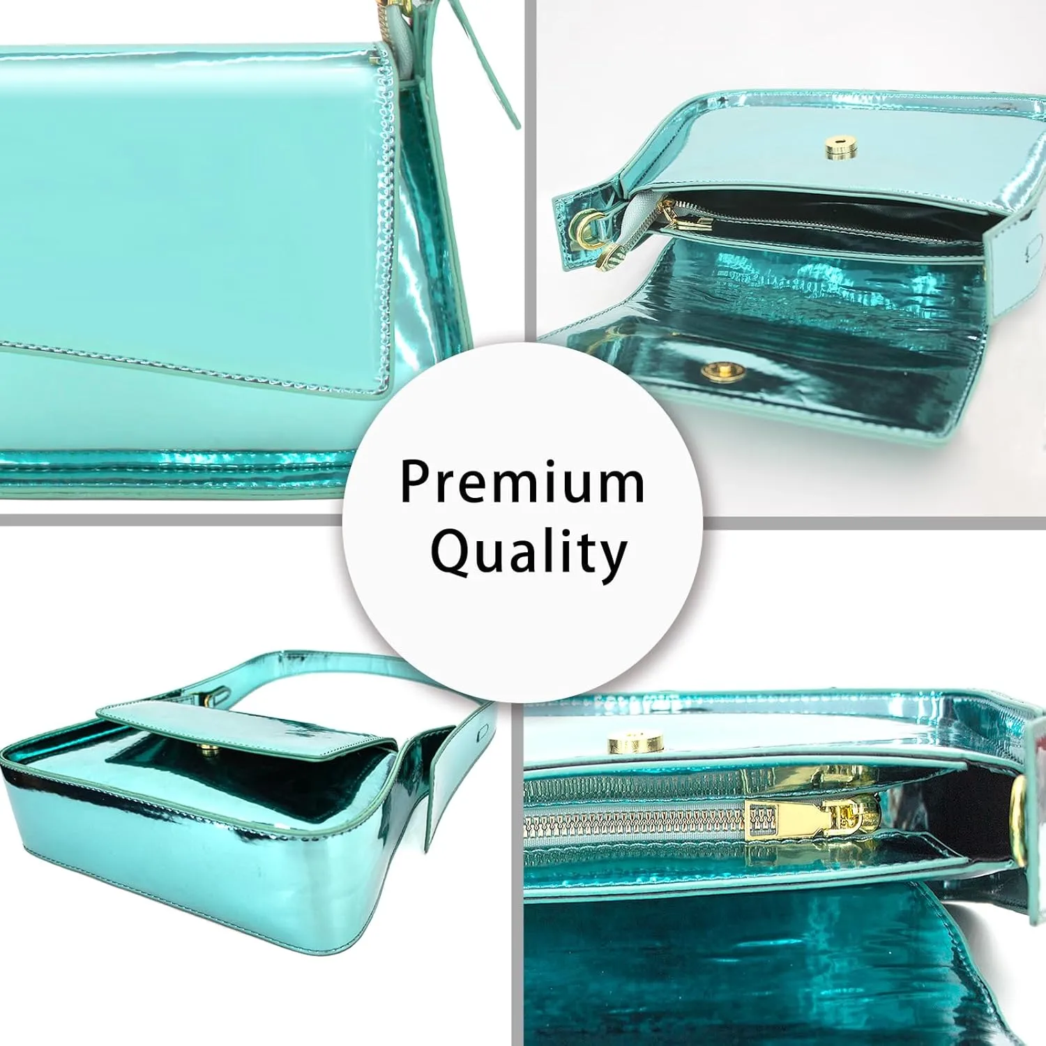 Evening Y2k Silver Hobo Purse Women Sparkly Silver Purse Satchel Metallic Tote Handbag Clutch Shoulder Bag 2024