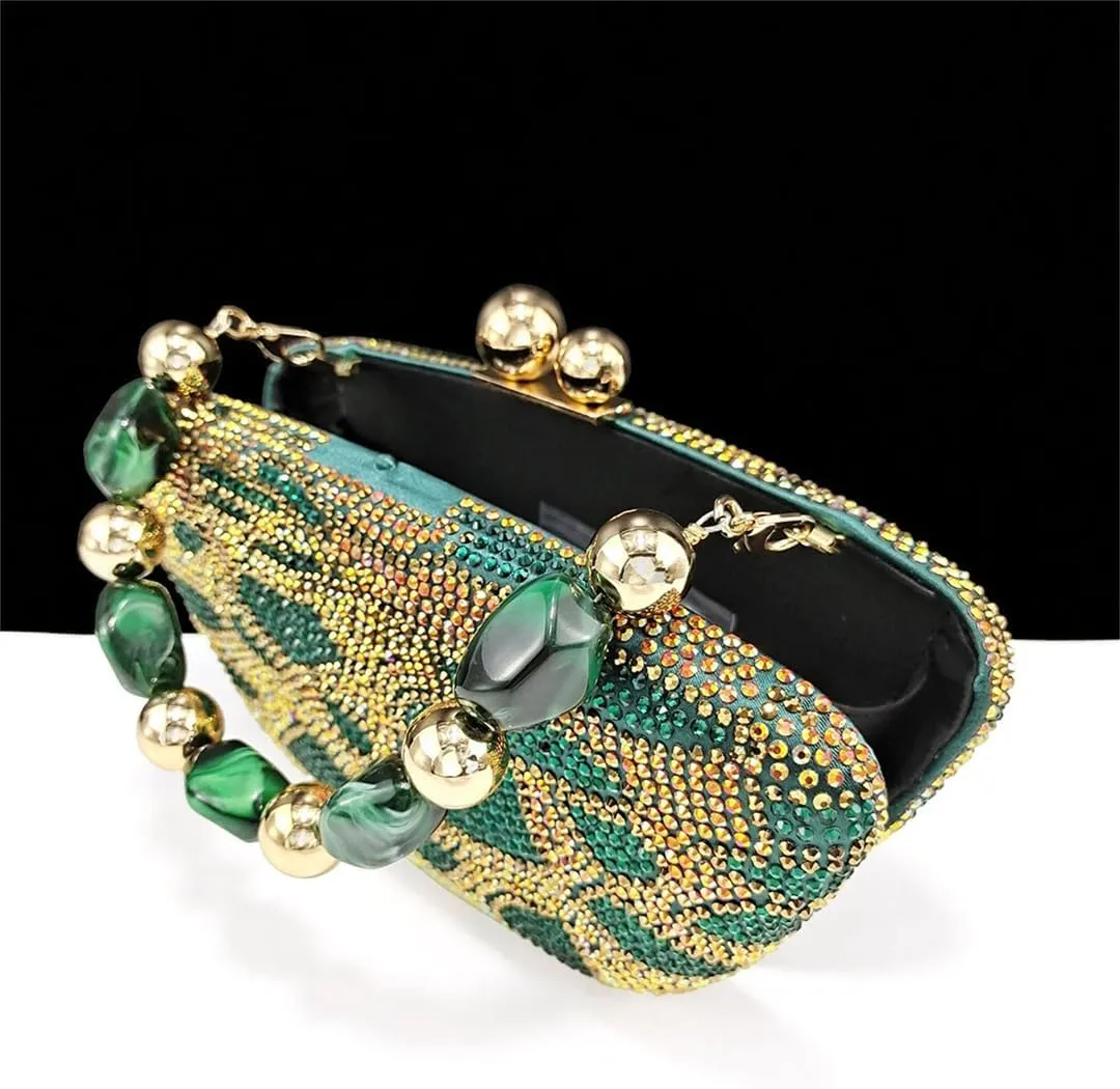Fashion Design African Style Banquet Shoes and Bag Sexy High Heels and Full Diamond Dual Purpose Mini Bag Ladies Shoes
