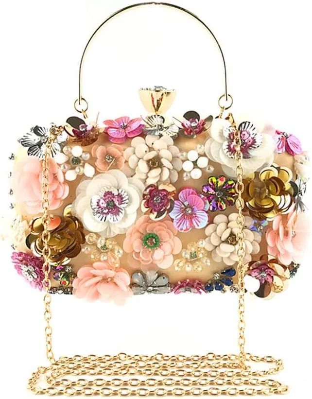 Fashion Dinner Bag Handmade Flower beaded Bag Banquet Wedding Party Bag Clutch bag Shoulder bag