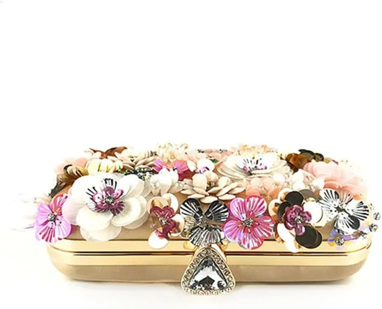 Fashion Dinner Bag Handmade Flower beaded Bag Banquet Wedding Party Bag Clutch bag Shoulder bag