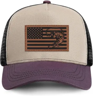 Fishing Gifts for Men American Flag Trucker Hat Mens Fathers Day Christmas Birthday Gifts Fishing Hat for Dad