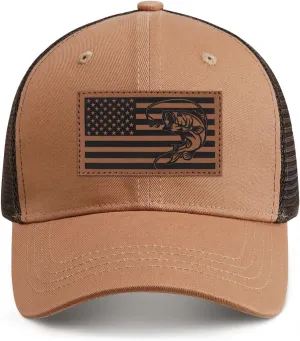 Fishing Gifts for Men American Flag Trucker Hat Mens Fathers Day Christmas Birthday Gifts Fishing Hat for Dad