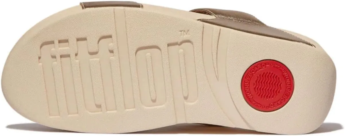 FitFlop Women's Lulu Platino Leather Slides