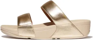 FitFlop Women's Lulu Platino Leather Slides