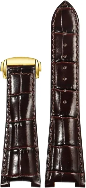 Folding Buckle Leather Watch Strap Substitute Omega Constellation Series Men Concave Interface Leather Watchband With 25mm